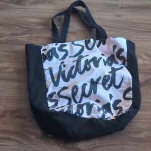 Victoria's Secret Black and White Script Tote